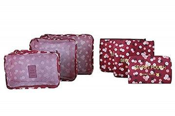Packing Cubes 6 Piece Set Fits in Travel Carry On Luggage Compressible Organizer